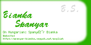 bianka spanyar business card